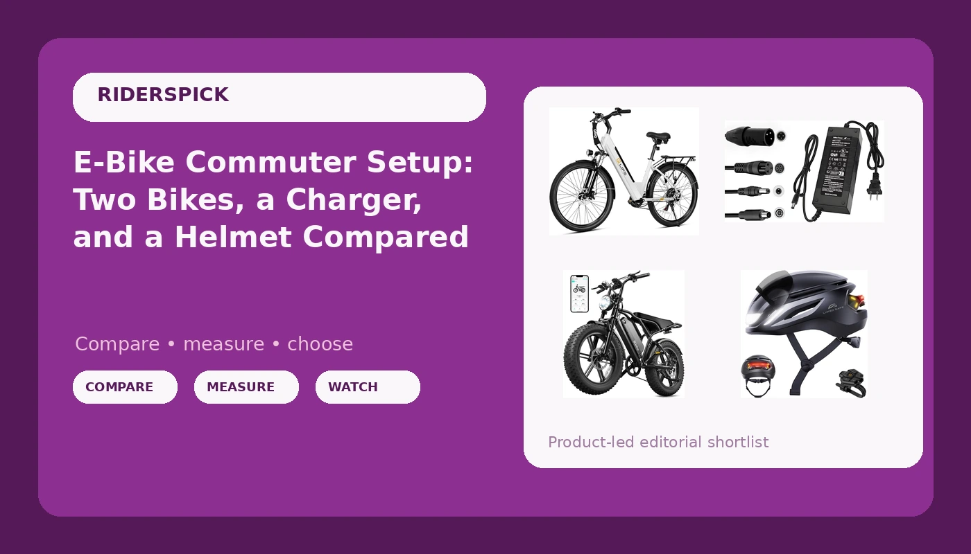 E-Bike Commuter Setup: Two Bikes, a Charger, and a Helmet Compared