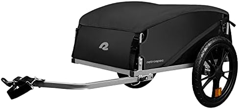Retrospec Rover Hauler Bike Cargo Trailer - Foldable Frame with Weather-Resistant Fabric & 80lb Capacity - Universal Bike Trailer for 20-29in Wheels - Includes Safety Flag & D-Ring Anchors
